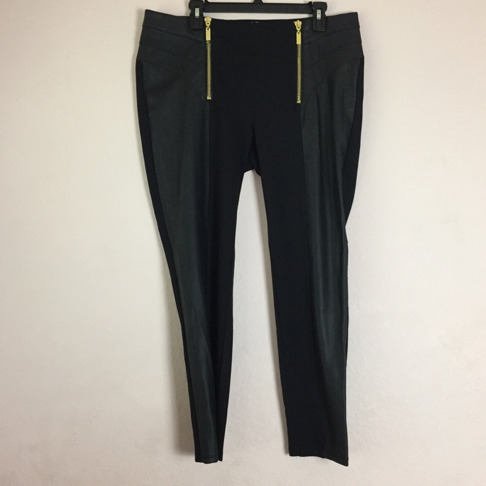 Bisou Bisou Black Pleather Pants Size 16